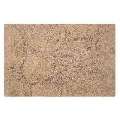 Knightsbridge Orbit Bath Rug Cotton Non Skid Back, Natural