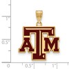 Black Bow Jewelry 14k Yellow Gold Plated Sterling Silver Texas A&M Aggies NCAA Large Pendant - 2 of 3