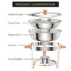 2 Pack Chafing Dish Buffet Set, 5QT Round Stainless Steel Chafing Dishes for Catering, Chafers and Buffet Warmer Sets - 4 of 4