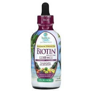 Tropical Oasis Biotin, Maximum Strength, with Aloe Vera, 12,500 mcg, 4 fl oz (120 ml) - 1 of 4