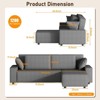 L Shaped 95" Modern Large Stripe Corduroy Sectional Sofa Couch with Side Chaise and Deep Chaise for Living Room, Apartment - 2 of 4