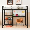 ALEXOUN Loft Heavy Duty Metal Bed with Desk and Storage Shelves,with Whiteboard and 3-Tier Storage Shelf,for Kids,Teens for Apartments - 2 of 4