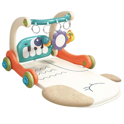 Babyluv"3-in-1 Baby Gym Playmat with Piano, Rattle Toys, Lights & Learning Walker for 0-12 Months"Multi-color