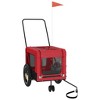 vidaXL Pet Bike Trailer Red and Black Oxford Fabric and Iron - 3 of 4