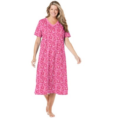 Dreams & Co. Women's Plus Size Long Print Sleepshirt - M/l, Pink Hearts ...