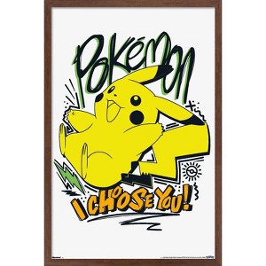 Trends International Pokémon: Expressive Doodle - I Choose You! Framed Wall Poster Prints - 1 of 4