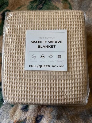  TreeWool, 100% Soft Premium Cotton Thermal Blanket Lightweight  Easy Care Soft Comfortable and Warm, All Season Woven Blanket (King Size -  90 x 108, Waffle Weave, Ivory) : Home & Kitchen