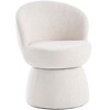 YOUNIKE Swivel Makeup Vanity Chair Boucle Fabric Barrel Accent Chair Upholstered Dining Chair 22" Wide Sofa Chair for Dressing Nook - 4 of 4