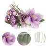 Unique Bargains Women's Durable Simulated Flowers Hair Clips Comb 1 Pc - 3 of 4