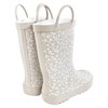 Hudson Baby Infant Girl Rain Boots, Taupe Ditsy Floral - 3 of 4