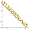 Black Bow Jewelry Men's 7.75mm 10k Yellow Gold Flat Beveled Curb Chain Bracelet - 4 of 4