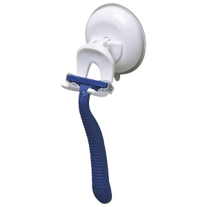Evideco French Home Goods Suction Mounted Bath Men Razor Shaver Holder White - 1 of 2