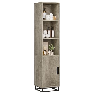 Tall Bathroom Cabinet, 70" Narrow Storage Cabinet with Door and Adjustable Shelf - 1 of 4