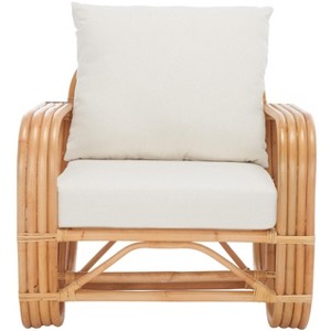 Beia Accent Chair W/ Cushion - ACH6521A - White/Natural - Safavieh - 1 of 4