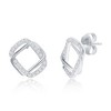 Bella Silver Sterling Silver, Intertwined CZ Necklace & Earrings Set - Silver - 16+2 Inch - 2 of 4