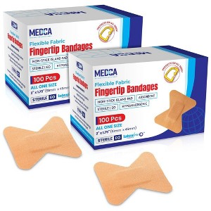 Flexible Fabric Finger Bandages 200 Count Box, Adhesive Strips for Finger Care & Protection of Cuts & Wounds - 1 of 4