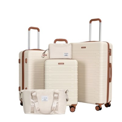 5-Piece Luggage Sets,20''24''28''Luggage+A Travel Bag+A Toiletry Bag,ABS Spinner Wheel Luggage With TSA Lock,Carry On Suitcase-Cuddlewood