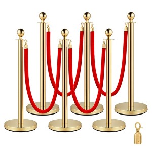 Vevor Velvet Ropes and Stanchion Post with Ball Top for Crowd Control Barriers - 1 of 4
