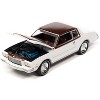 1980 Chevrolet Monte Carlo White & Dark Claret Brown Met Top & Hood Ltd Ed 3508 pcs 1/64 Diecast Model Car by Johnny Lightning - 3 of 3