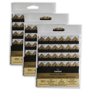 Canson Self Adhesive Photo Corners, Gold, 252 Pieces Per Pack, 3 Packs - 1 of 2
