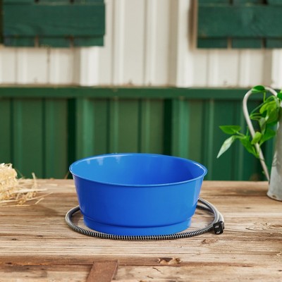 Blue Electric Heated Pet Water Bowl with Thermostatic Control