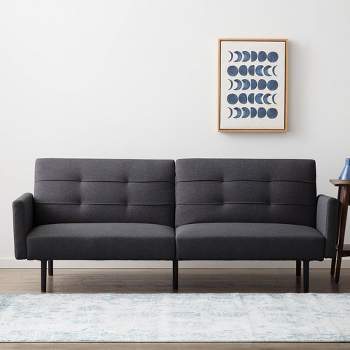 Comfort Collection Futon Sofa Bed with Buttonless Tufting - Lucid