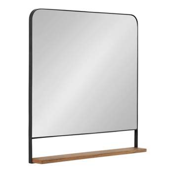 32"x32" Chadwin Square Wall Mirror with Shelf Natural - Kate & Laurel All Things Decor