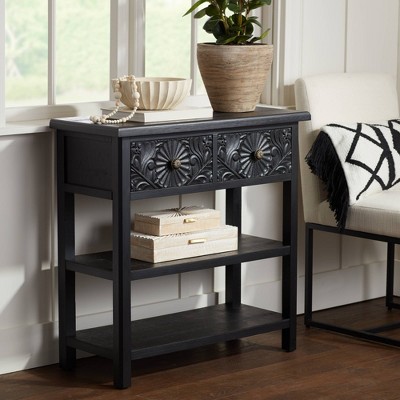 2 Drawer Console Table Target, Signature Design By Ashley Gavelston Console Table Rubbed Black Finish