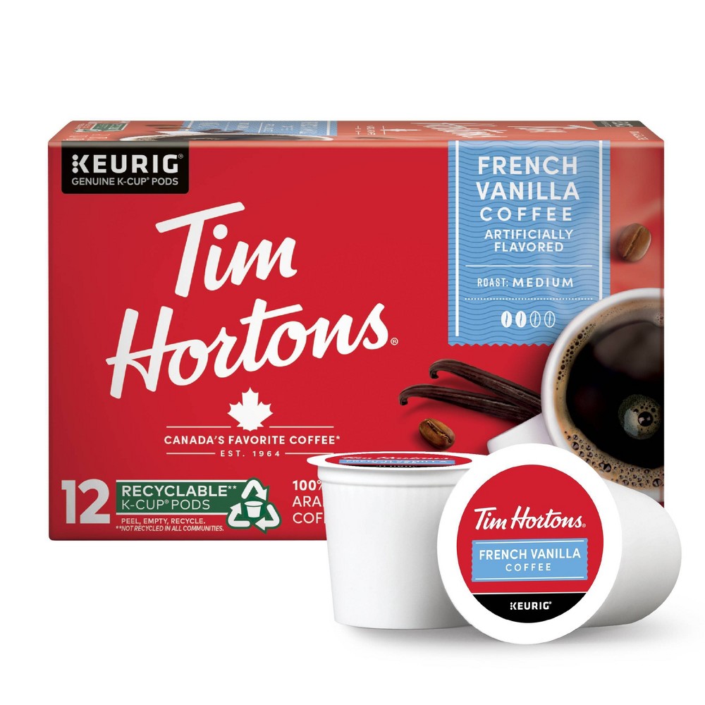 Photos - Coffee Tim Hortons French Vanilla K-Cup  Pods - Compatible with Keurig Brew