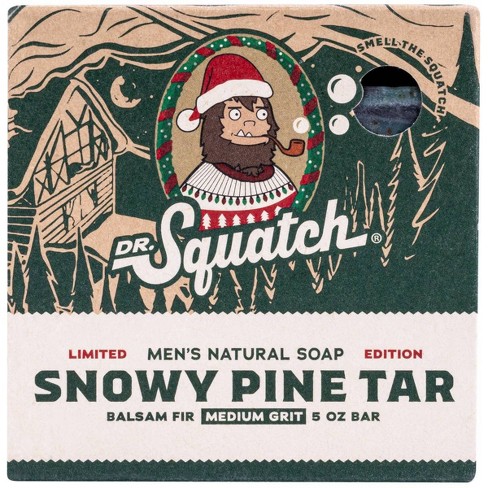 Dr. Squatch Holiday Snowy Pine Tar Bar Soap - 5oz : Target