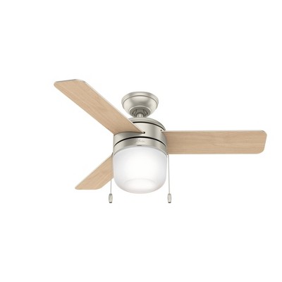 Hunter 42" Acumen Lighted Ceiling Fan Matte Nickel with 3 Blades and Integrated LED Light Kit for Indoor Use