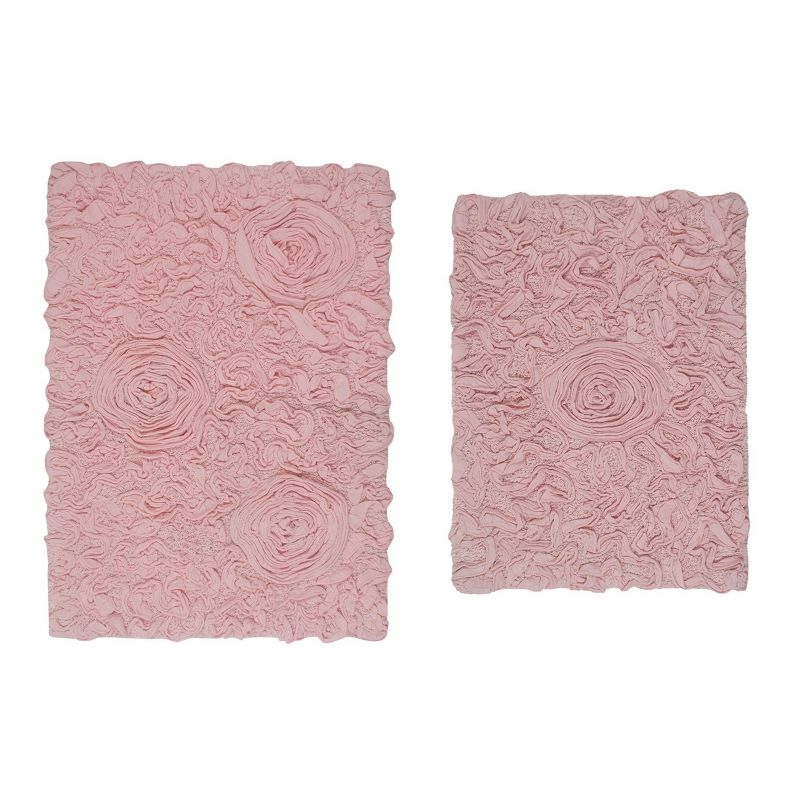 Bell Flower Collection Cotton Floral Pattern Tufted Bath Rug Set Pack of 2 - Home Weavers, 2 of 5