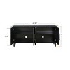Carved Door Sideboard Buffet Cabinet with Metal Handles, 63" Large Storage Organizer for Living Room Entryway-3irtyhousy - 4 of 4