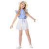 Girls Tops and Skirts Set Tie Front Knot Plaid Tops with Ruffle Skirts Short Sleeve Button Down Shirts Co-ords for Gilr,Toddler - 2 of 4