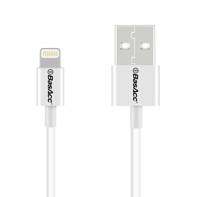BasAcc 3ft Apple MFi Certified Lightning Cable USB Charger Compatible with iPhone 13/Max/Mini/Pro/12/11/SE2/XR, iPad & AirPods, White