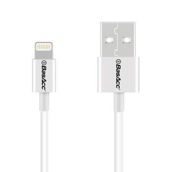 BasAcc 3ft Apple MFi Certified Lightning Cable USB Charger Compatible with iPhone 14/13/Max/Mini/Pro/12/11/SE2/XR, iPad & AirPods, White