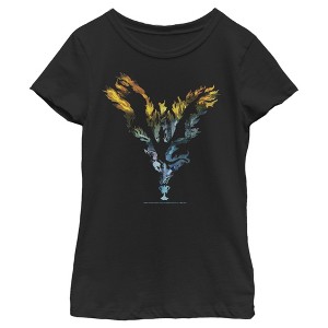 Girl's Harry Potter Dragon Flame Silhouette T-Shirt - 1 of 3