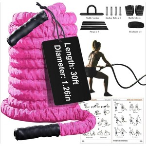 Heavy Weighted Battle Ropes for Home Gym, Exercise Ropes for Strength and Cardio Training - 1 of 4