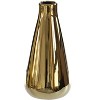 Fabulaxe Decorative Ceramic Modern Centerpiece Table Flower Vase, Gold - 4 of 4