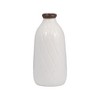 Boho Ceramic Vase - Ceramic with Embossed Diamond Pattern - Modern Minimalist Decorative Accent for Home, Office, Living Room, Bedroom - 2 of 4