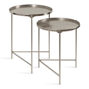 Kate and Laurel Ulani Round Metal Accent Table Set - 1 of 4