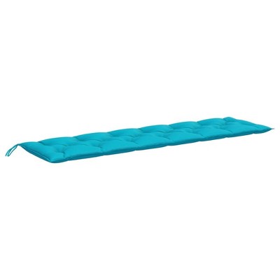 vidaXL Garden Bench Cushion – Turquoise, Durable Polyester Fabric, Indoor and Outdoor Use, Comfy Hollow Fiber Filling, Non-Slip Design with Ropes