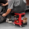 VEVOR Rolling Mechanic Stool with Wheels, 300 lbs Capacity Garage Seat/Work Stool, Padded Roller Creeper Seat, Tool Tray and 2 Drawers,Red & Black - 2 of 4