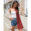 Woman Cute Corduroy Flannel Novelty Shirts Dress Trendy Color Block Boyfriend Oversized Long Sleeve Mini Dress Loose Fitting Boho Baggy Blouses Tops - 2 of 4
