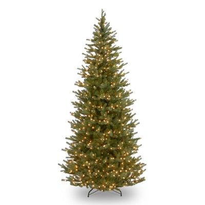 National Tree Company 7.5 ft. Noble Fir Slim Tree with Clear Lights