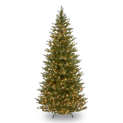 National Tree Company 7.5 ft. Noble Fir Slim Tree with Clear Lights