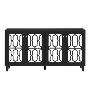 NicBex 4-Door Mirror TV Stand for TVs up to 70 Inches,Modern TV Media Console Table with Adjustable Shelves - 1 of 4
