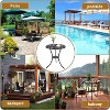 23.6" Round Cast Aluminum Patio Bistro Table, Outdoor Coffee Bistro Side Table with Umbrella Hole, Dining Desk for Backyard, Garden, Porch, Pool - 4 of 4