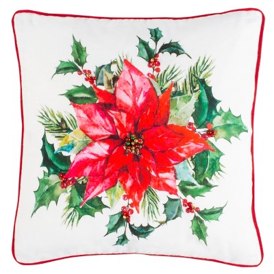 Gwendolen Pillow - Beige/Red/Green - 18"X18" - Safavieh