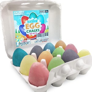 ArtCreativity Colorful Easter Egg Sidewalk Chalk for Kids (Pack of 12) - 1 of 4